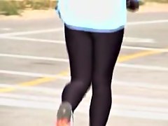 Sexy candid camera recording nice running legs in the street 01x