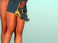 Sexy nudist babes filmed playing on the nude beach