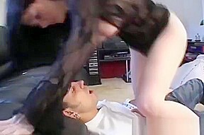Sexy teen 18+ Ties A Chap With Ropes And Sits On His Face