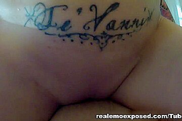 Shaved emo pussy visited by a long dick
