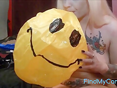 She Grinds Her Butt Holes On Beach Ball