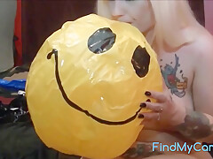 She Grinds Her Butt Holes On Beach Ball