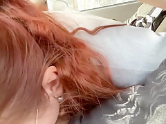 She Made A Deep Blowjob In The Car For Money - Cum In Mouth