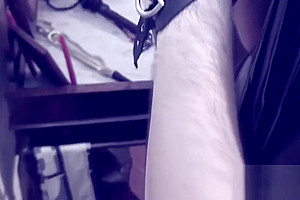 Shemale slut cums after blowjob