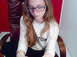 Shy nerdy college girl mia reveals her lush breasts