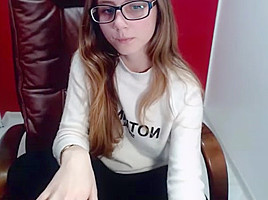 Shy nerdy college girl mia reveals her lush breasts