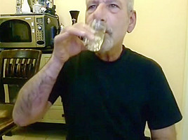 Silver Step daddy bear jacking his hard cock