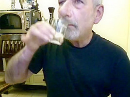 Silver Step daddy bear jacking his hard cock