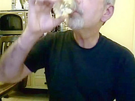 Silver Step daddy bear jacking his hard cock