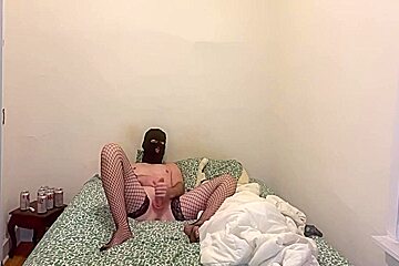 Sissy Slut Rubbing Her Cock In Fishnets Part 1 14 Min