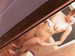 Sizzling Brunette Enjoys Sucking Pole In The Shower