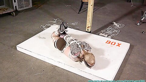 Skank Blonde Suffers Incredible Hogtie By Mamaic