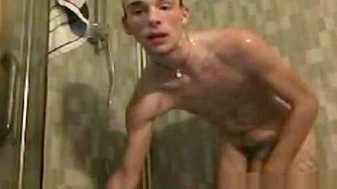 Skinny Guy Showering