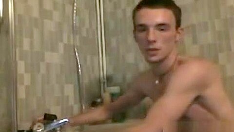 Skinny Guy Showering