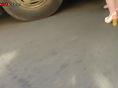 Skinny ass has to be filmed on the upskirt camera