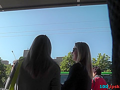 Skinny-bum slim chick caught wearing in upskirt vid