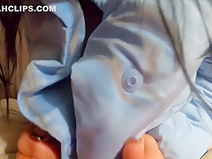 Sky Blue And Blue Sky In Of Cum On My New Down Jacket And White Pantyhose 179 Prev