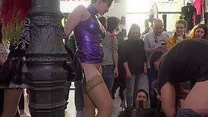 Slave Bangs Huge Dicks In Bdsm Shop