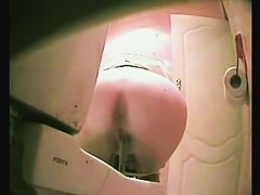 Slim girl in thong pissing was shot on the