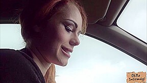 Slutty British babe Ella Hughes sucks up a huge fat cock