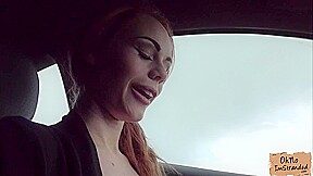 Slutty British babe Ella Hughes sucks up a huge fat cock