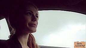 Slutty British babe Ella Hughes sucks up a huge fat cock