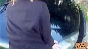 Slutty British babe Ella Hughes sucks up a huge fat cock