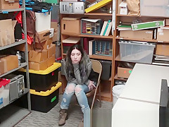 Slutty teen 18+ thief tugs cops cock