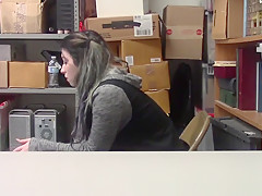 Slutty teen 18+ thief tugs cops cock