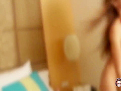Small Tits And Pierced Belly Fon Sucks On Cock And Gets Doggy Styled On Bed