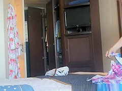 Small boobs granny caught in bedroom dressing