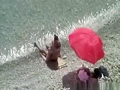 Small breasts woman fucked in rocky beach