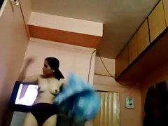 Small tittied Indian chick shows off her small breasts