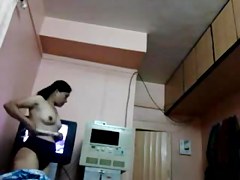 Small tittied Indian chick shows off her small breasts
