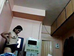 Small tittied Indian chick shows off her small breasts