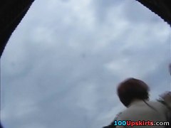 Smart hunter spy upskirt in the bus