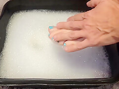 Soapy Foot Bubble Bath - Soaking My Sweaty Feet After A Long Day