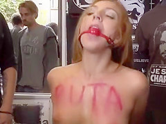 Spanish slut fucked in busy public shop