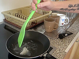 Sperm Fried Egg Handjob - FemdomSex