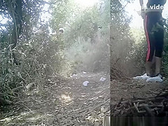 Sports women peeing outdoors