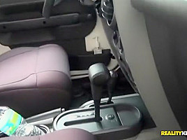 Spring breaker sucking fat cock in a bus