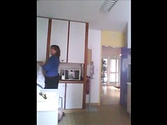 Spy Mature Woman in kitchen