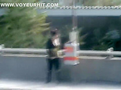 Spying a housewife ride her husband