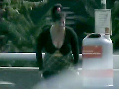 Spying a housewife ride her husband