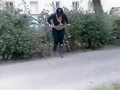 Spying a housewife ride her husband