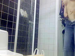 Spying friend taking shower
