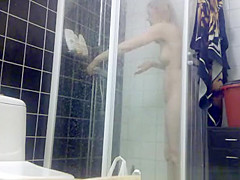 Spying friend taking shower