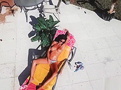 Spying on the MILF neighbor with a drone leads to sex