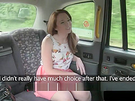 Squirting Taxi Brit Riding Cab Drivers Cock