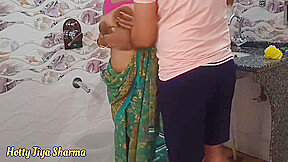 Step Sister Share A Bed In Green Saree With Step Brother In A Hotel Room